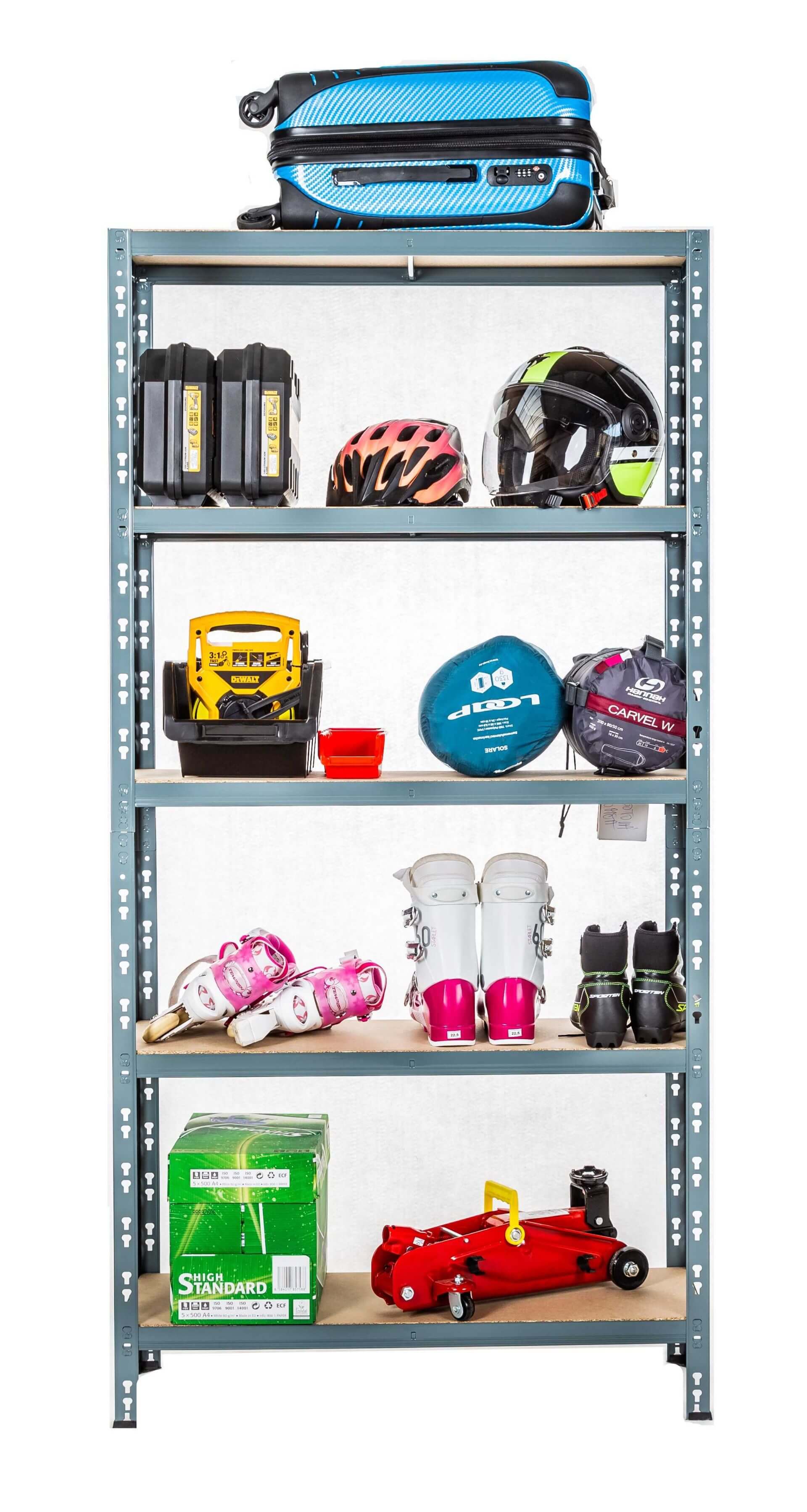 Lehký regál 5-ti policový lakovaný 180x90x40 155kg,černá