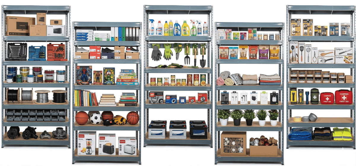 AKČNÍ BALÍČEK 5 ks Regálu 5-ti pol. lakovaný 180x120x60 300 kg