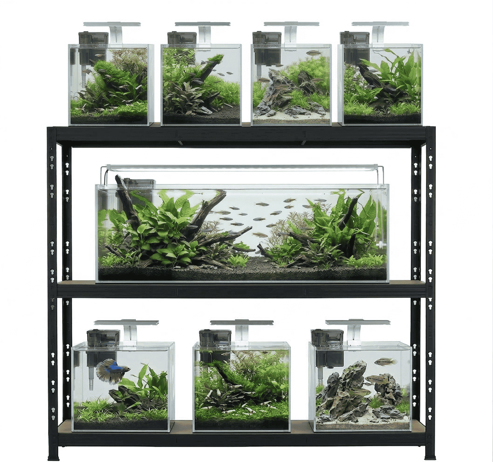 Zátěžový regál 3 - policový lakovaný 180x120x60 400Kg/police,černá