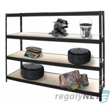 Zátěžový regál 4 - policový lakovaný 180x120x60 400Kg/police,ČERNÁ