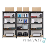 Vysokozátěžový regál 5 - policový lakovaný 180x120x60 350Kg/police, Barva-ČERNA