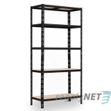 Lehký regál 5-ti policový lakovaný 180x90x40 155kg,černá