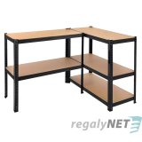 Lehký regál 5-ti policový lakovaný 180x90x40 155kg,černá