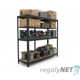 Vysokozátěžový regál 4 - policový lakovaný 180x120x60 450Kg/police,černá